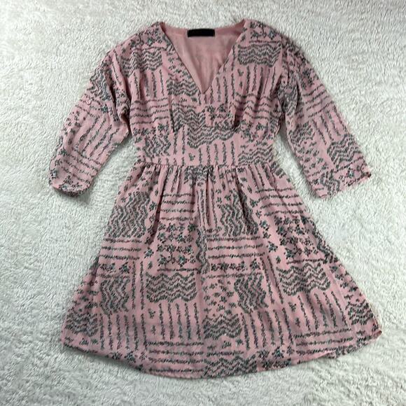 Love Kuza smocked floral print dress in pink, size small - Picture 3 of 12